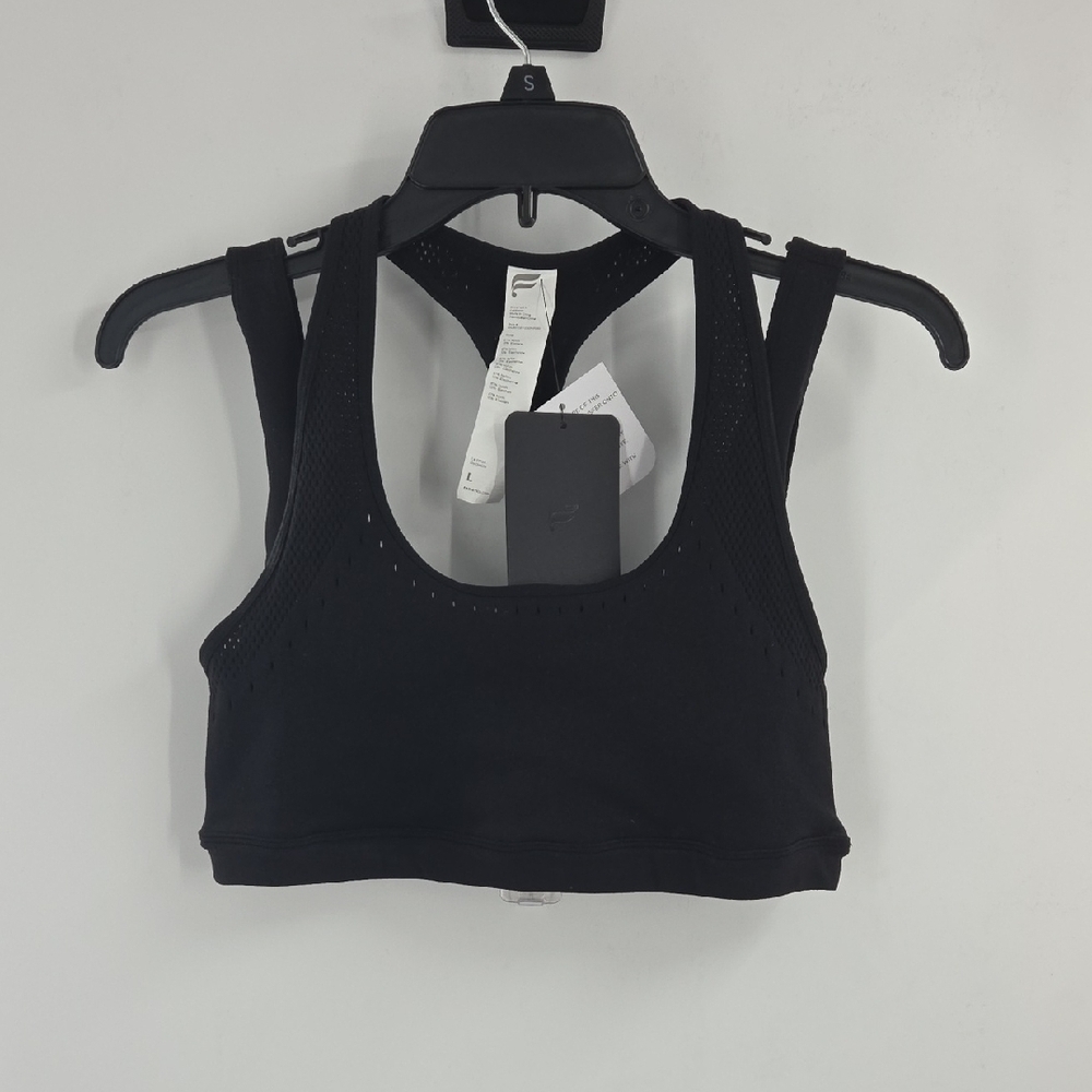 Fabletics Black Racerback Sports Bra L NWT